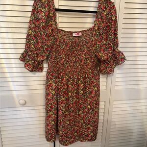 Buddy Love Red and Green Floral Dress